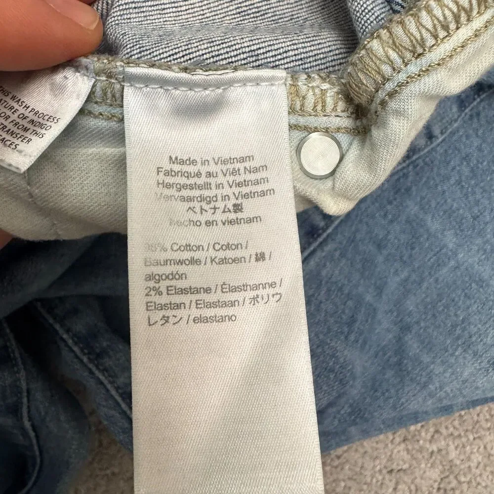 J.Crew Point Sur Slim Boy Straight High Rise Denim Jeans Womens 24 Blue Raw Hem